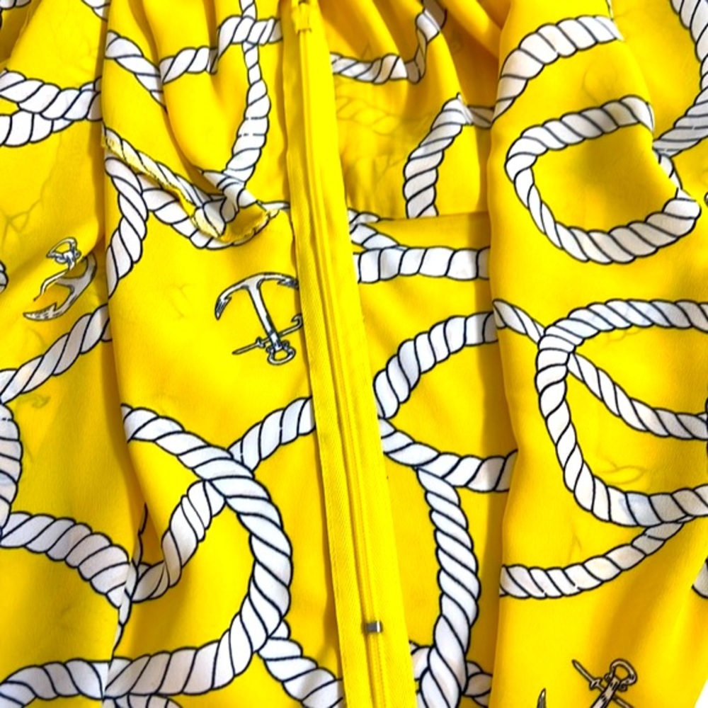 Women’s Cabi drop waist pendulum blouse bright yellow nautical print SZ M - Picture 12 of 12